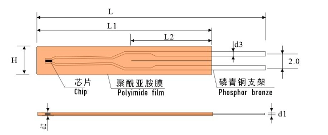 10KΩ 3977K Width 4.5mm Length 25mm Thin Film Ntc Thermistor